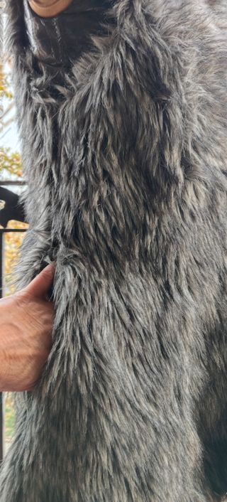 Chaleco Stradivarius pelo gris-beige T S