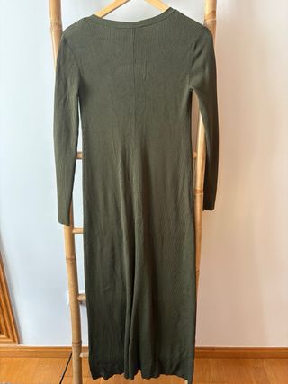 Vestido largo Zara verde militar