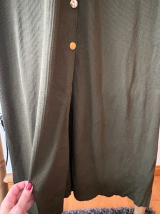 Vestido largo Zara verde militar