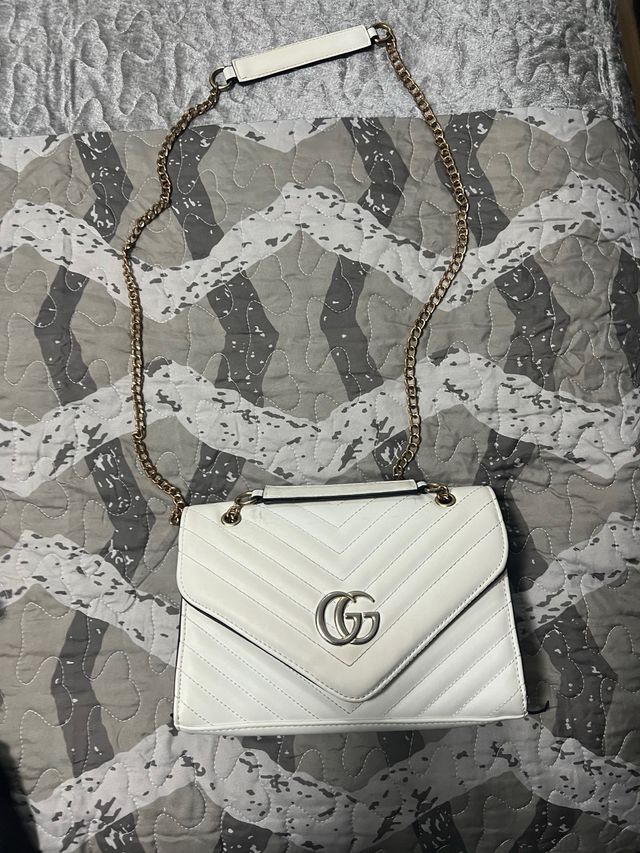 Borsa elegante Gucci bianca e dorata