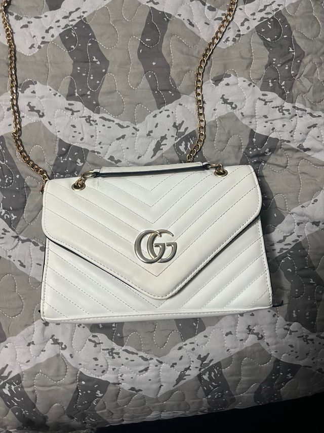 Borsa elegante Gucci bianca e dorata