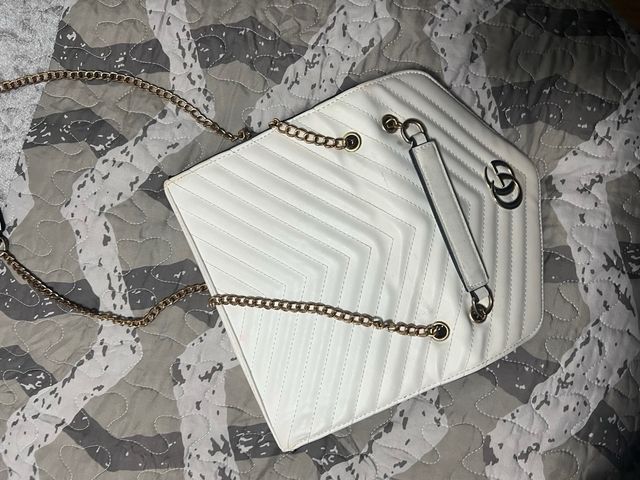 Borsa elegante Gucci bianca e dorata