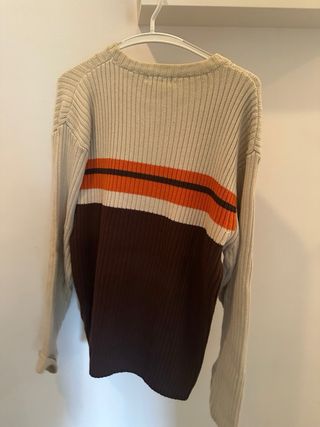 Jersey Easy Wear rayas beige, naranja y marrón