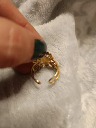 Anillo mariposa acero dorado