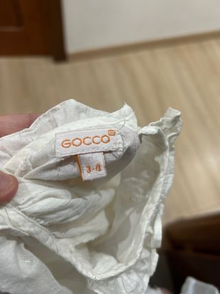 Blusas niña blanca/azul con brillos talla 3-4