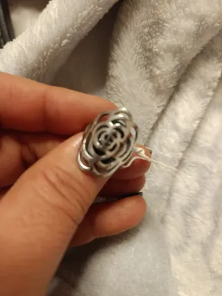 Anillo Acero Diseño Rosa