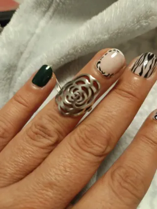 Anillo Acero Diseño Rosa