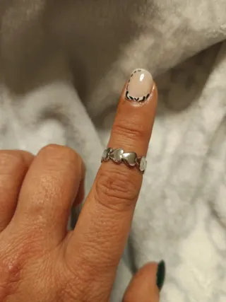 Anillo Acero Corazones Ajustable