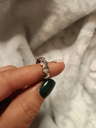 Anillo Acero Corazones Ajustable