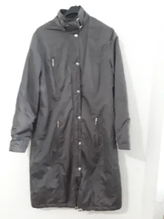 Abrigo largo gris mujer