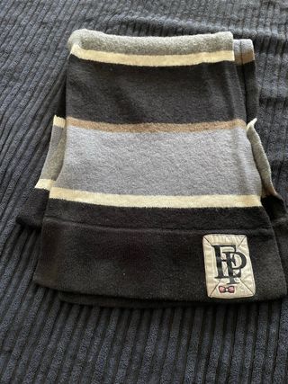 Bufanda FP hombre rayas gris negro