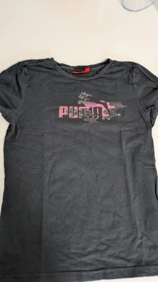 Camiseta Puma Negra y Rosa