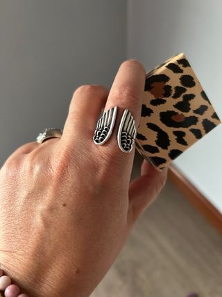 Anillo Plata Alas Ajustable