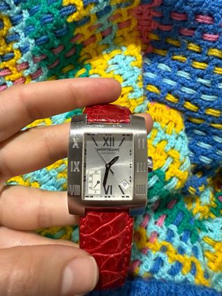 Reloj Montblanc Rectangular Correa Roja