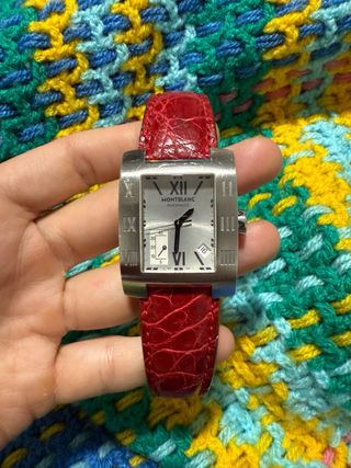 Reloj Montblanc Rectangular Correa Roja