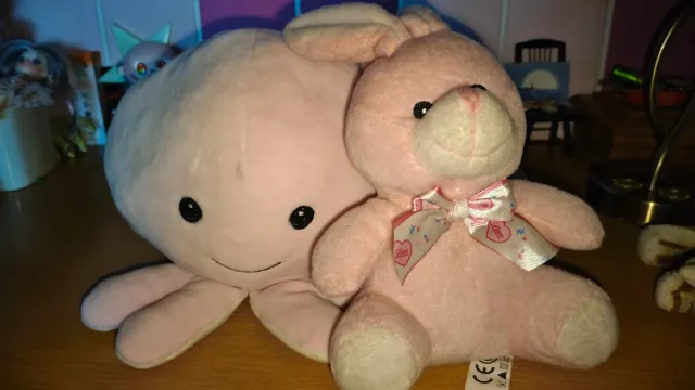 Peluche Pulpo y Conejo Rosa