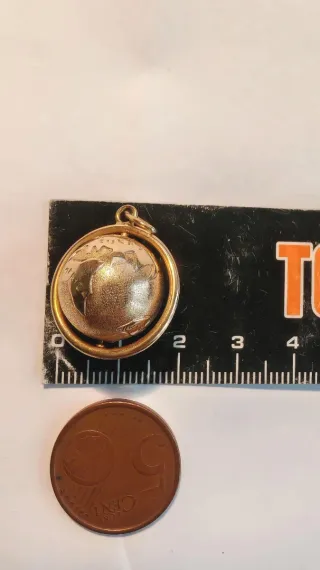 Colgante Oro 18kt Globo Terráqueo, el mundo.