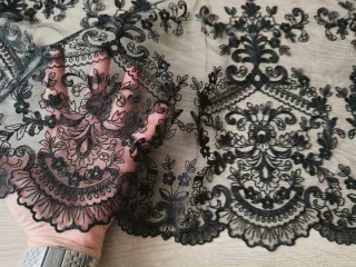 Mantilla Fallera Negra Encaje