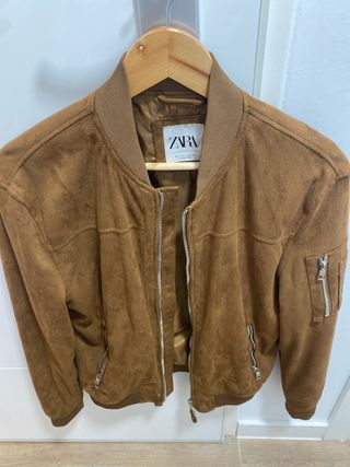 Cazadora Zara Marrón Suede