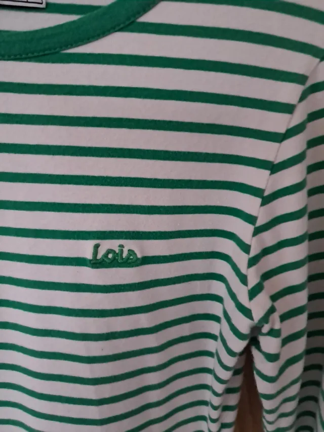 Vestido Lois Rayas Verde Talla S