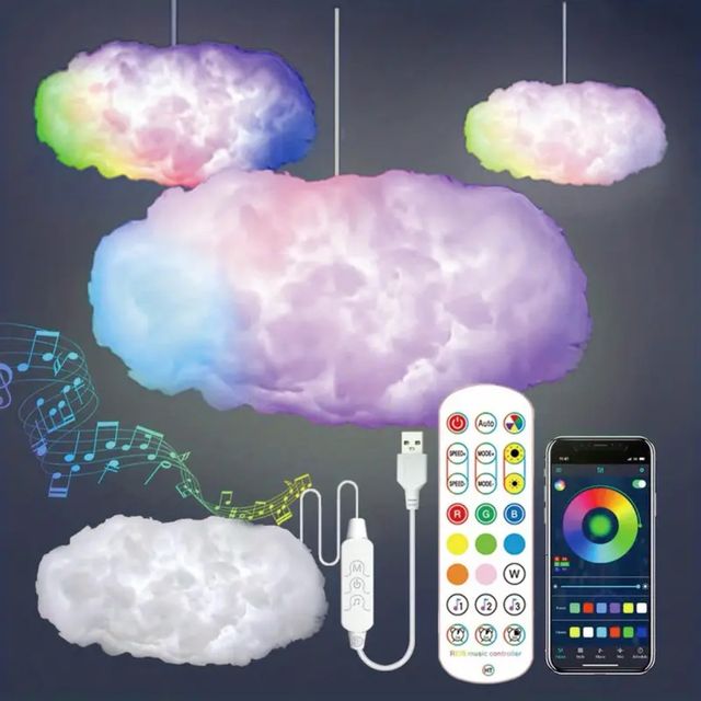 Luces LED Nube RGB Control Remoto y App