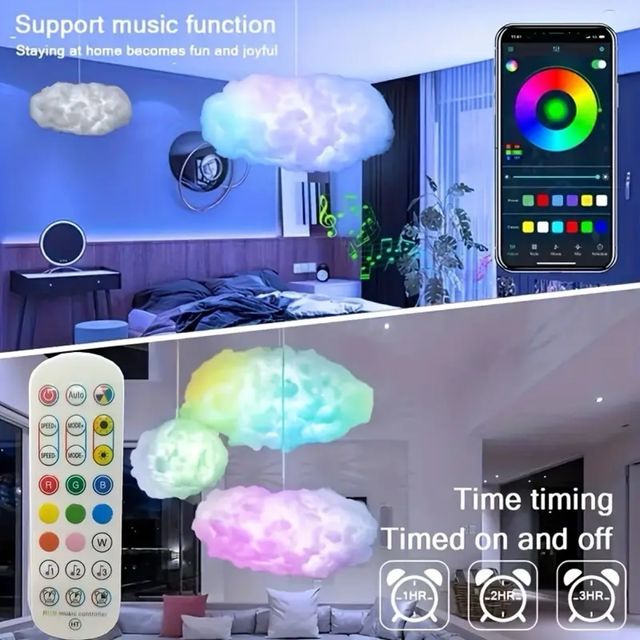 Luces LED Nube RGB Control Remoto y App