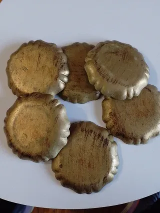 Set 6 Sottobicchieri Floreali in legno