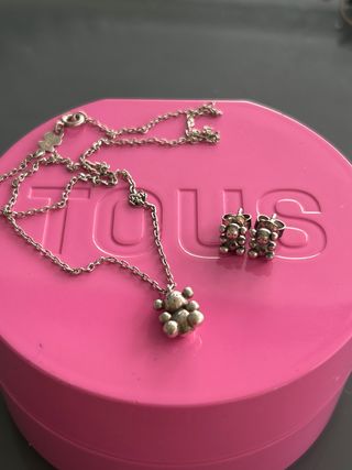 Conjunto Tous Bubble Oso Collar y Pendientes
