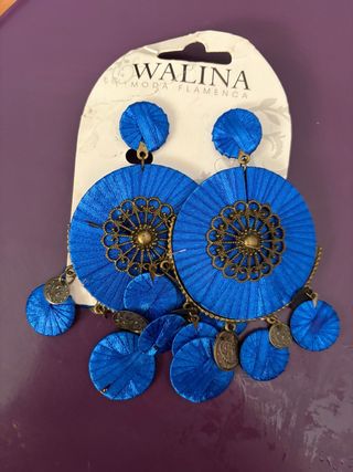Pendientes Flamencos Walina Azules Dorados