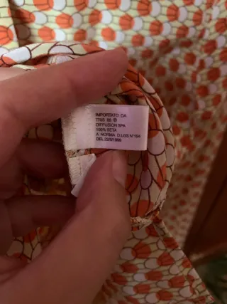 Camicia 100% Seta Fantasia Arancione Giallo