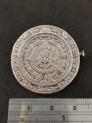Broche Plata Calendario Azteca