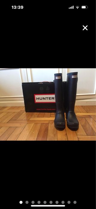 Botas de agua caña alta Hunter moradas