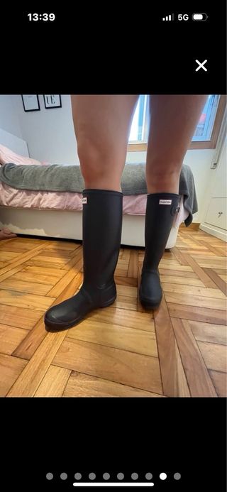 Botas de agua caña alta Hunter moradas