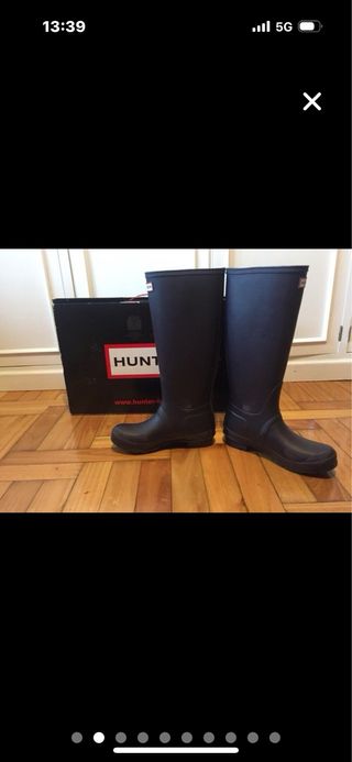 Botas de agua caña alta Hunter moradas