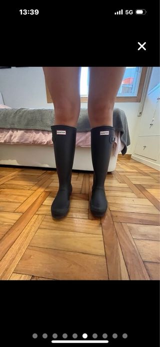 Botas de agua caña alta Hunter moradas