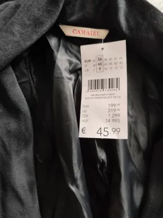 Americana terciopelo negra talla S nueva