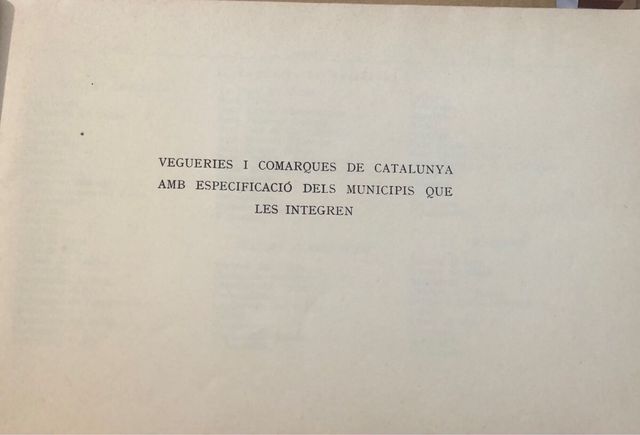 Divisio territorial de Catalunya 1936