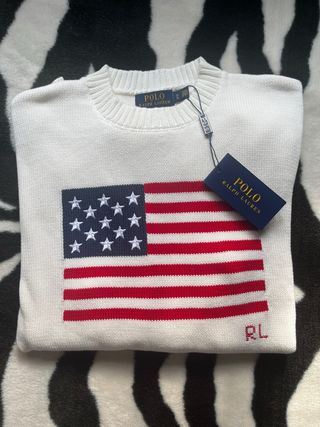 Jersey Polo Ralph Lauren Bandera USA Blanco