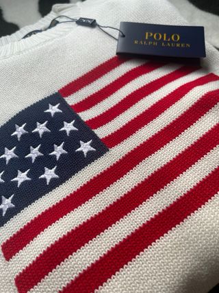 Jersey Polo Ralph Lauren Bandera USA Blanco