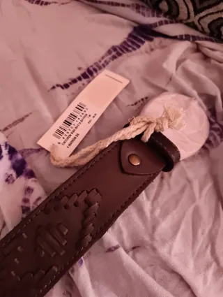 Cinturón de cuero trenzado marrón