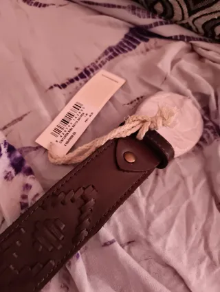 Cinturón de cuero trenzado marrón