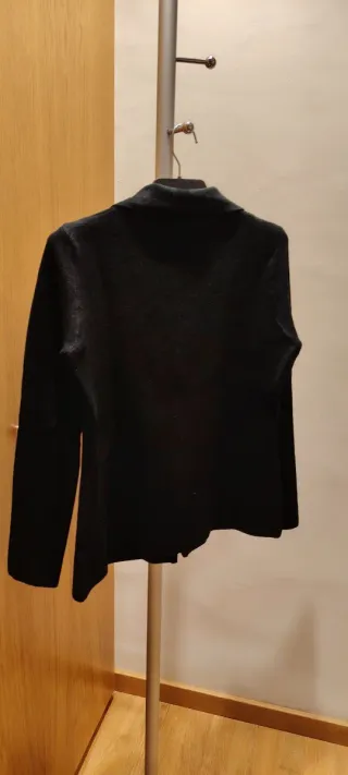 Chaqueta americana punto mujer negra