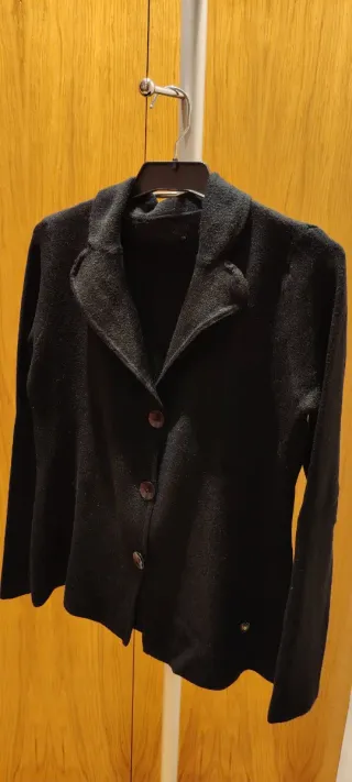 Chaqueta americana punto mujer negra