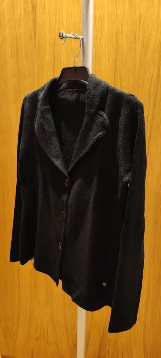 Chaqueta americana punto mujer negra