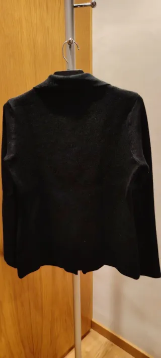 Chaqueta americana punto mujer negra