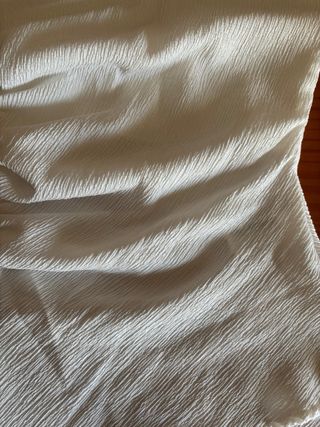 Top Zara blanco drapeado talla S