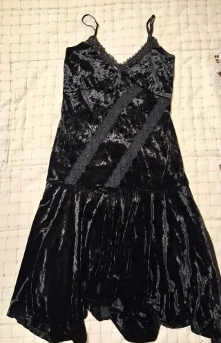 Vestido fiesta terciopelo negro