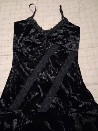 Vestido fiesta terciopelo negro