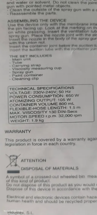 Pistola Pintura Eléctrica Azul