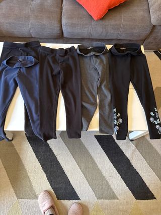 Lote 5 leggings niña invierno 9-10 años